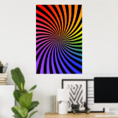 Poster psychédélique : Spirale arc-en-ciel (Bureau à domicile)