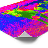 Poster Psychédélique Texas Longhorn Cow (Coin)