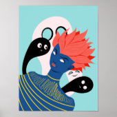 Poster Psychédélique trippée fille alien bizarre (Devant)