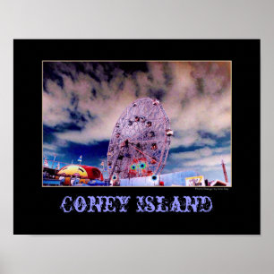 Poster psychédélique 'Wonder Wheel & Sky'