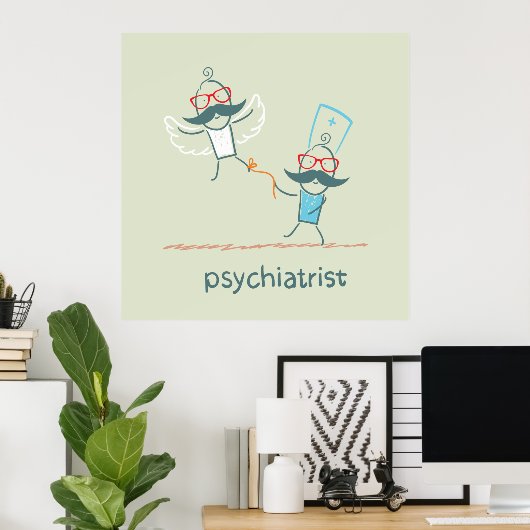 Poster Psychiatre (Bureau à domicile)