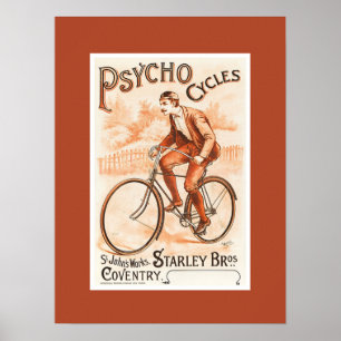 Poster Psycho Cycles ~ St. John’s Works ~ Coventry 1892
