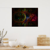 Poster Psycho Gears Flame Fractal Art (Cuisine)
