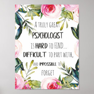 Poster Psychologue Appréciation Merci Adieu Cadeau