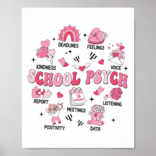 Poster Psychologue de l'école Super des femmes Retro Vale