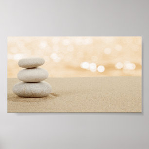 Poster Psychologue Thérapeute Pierres Zen Sable
