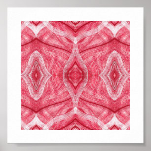 Poster Psychomachia Art Abstrait Aquarelle Rouge Clair