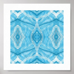 Poster Psychomachia Bleu Art Abstrait Aquarelle