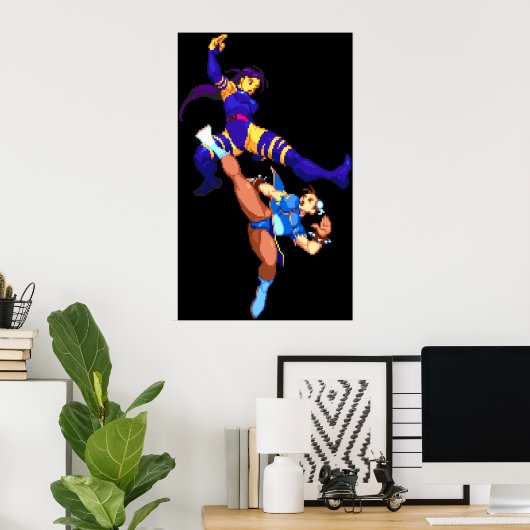 Poster Psylocke vs Chun Li (Bureau à domicile)