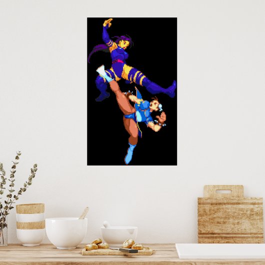 Poster Psylocke vs Chun Li (Cuisine)