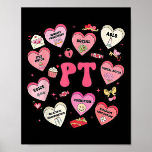 Poster Pt Thérapiste Physique Thérapie Valentines Jour Co