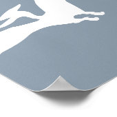 Poster Pterodactyl Silhouette Nursery Wall Art Blue Dino (Coin)