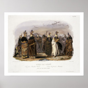 Poster Ptihn-Tak-Ochata, danse des femmes de Mandan, plat