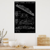 Poster PTW Grand Modèle de Wagon de Train Schnabel "Plan" (Cuisine)