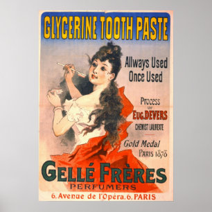 Poster Pub de dentifrice vintage 1889