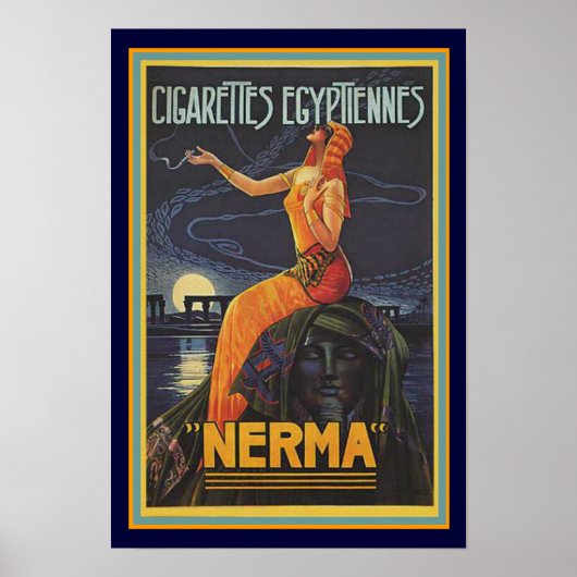 Poster publicitaire Art Déco Nerma Cigarette 13 x  (Devant)