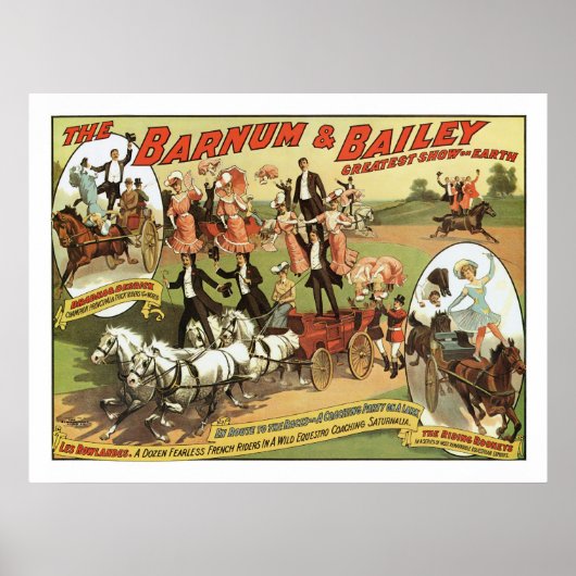 Poster publicitaire Barnum & Bailey Trick Riders (Devant)