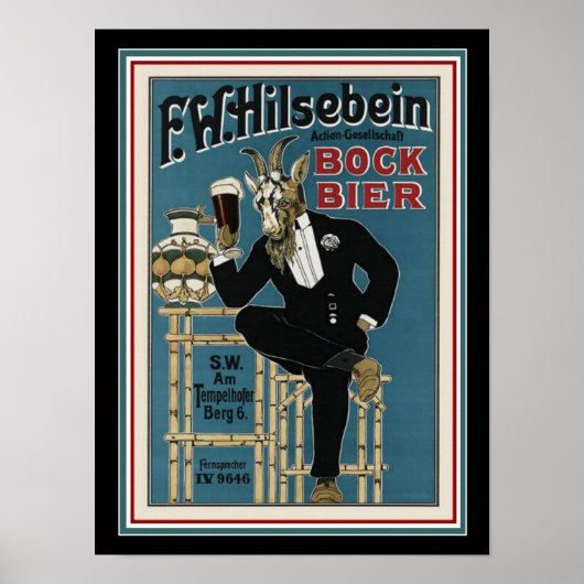 Poster publicitaire de bière Bock 12 x 16 (Devant)
