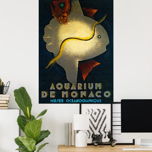 Poster publicitaire de l'Aquarium de Monaco (Bureau à domicile)