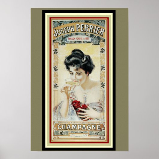 Poster publicitaire de Perrier Champagne 13 x 19 (Devant)