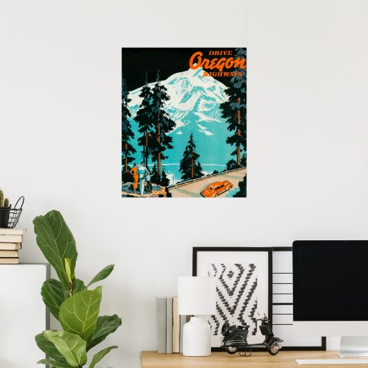 Poster publicitaire Oregon Highways (Bureau à domicile)