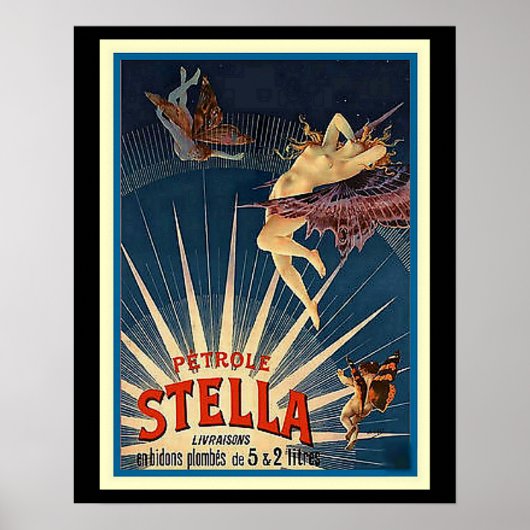 Poster publicitaire Petrole Stella Vintage 16 x 20 (Devant)