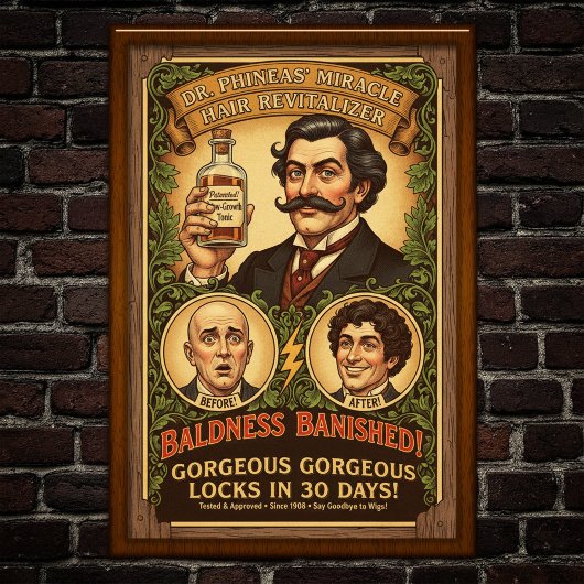 Poster publicitaire vintage calvitie