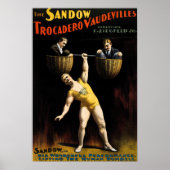 Poster publicitaire vintage Circus Strongman (Devant)