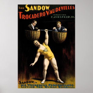 Poster publicitaire vintage Circus Strongman