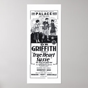 Poster publicitaire vintage de Lillian Gish 1919