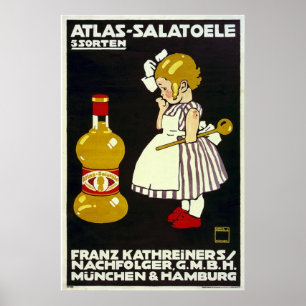 Poster Publicité allemande sur l'huile salée