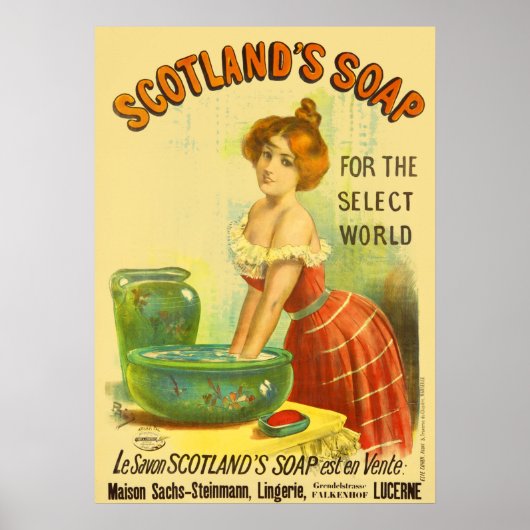 Poster Publicité ancienne pour le savon d'Écosse (Devant)