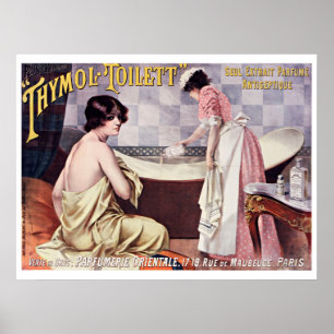 Poster Publicité ancienne pour parfum français de l'ère v