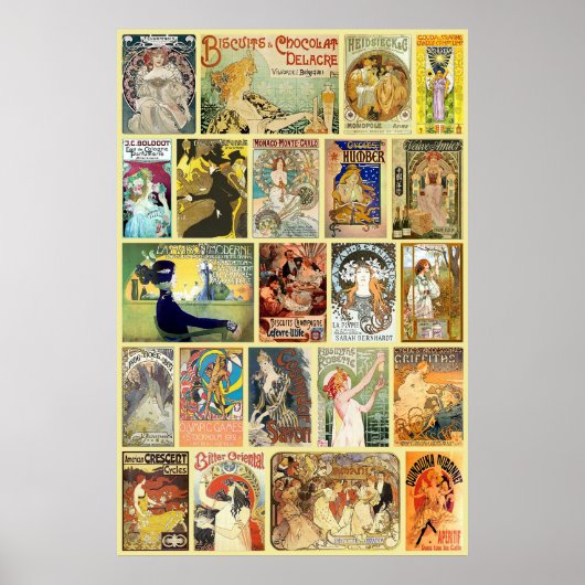 Poster Publicité Art Nouveau vintage (Devant)