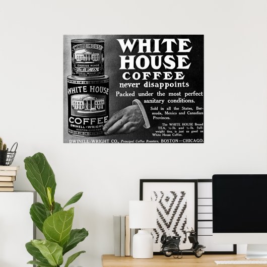 Poster Publicité au café (Bureau à domicile)