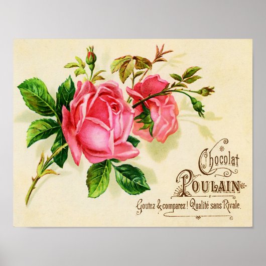 Poster Publicité au chocolat français victorien (Devant)