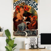 Poster Publicité de bière Alphons Mucha (Bureau à domicile)