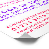 Poster Publicité de classe de yoga rayé vibrant (Coin)