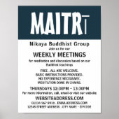 Poster Publicité de groupe bouddhiste moderne Bold (Devant)