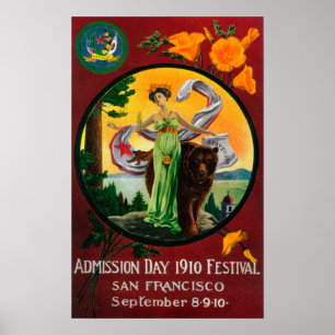 Poster Publicité de jour d'admission, festival d'état