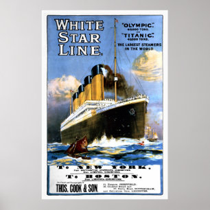 Poster Publicité de la White Star Line pour le Titanic