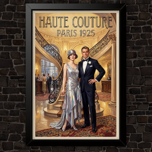 Poster Publicité de mode vintage des années 1920
