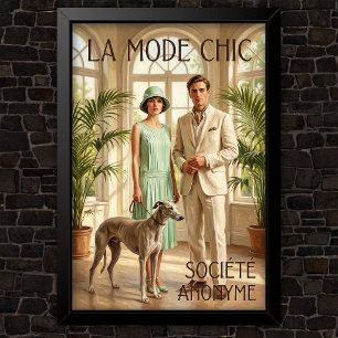 Poster Publicité de mode vintage des années 1920