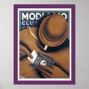 Poster Publicité de papier à cigarettes de Modiano