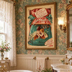 Poster Publicité de parfum colorée de l'ère victorienne v