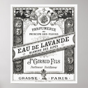 Poster Publicité de parfum de typographie vintage