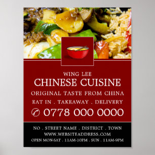 Poster Publicité de restaurant chinois