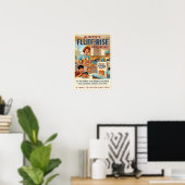 Poster Publicité emblématique des années 1960 (Bureau à domicile)