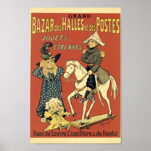 Poster Publicité française vintage Grand Bazar des Halles (Devant)