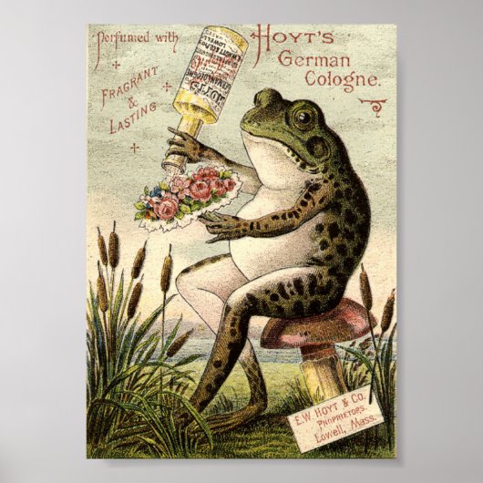 Poster Publicité grenouille de l'ère victorienne sur cham (Devant)